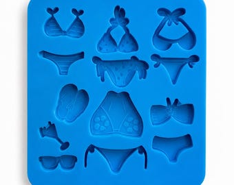 Summer Bikini Resin Mold | Beach Theme Charms, Cabochons, Keychains (Silicone)