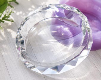 Crystal Edge Round Silicone Mold | Resin Coaster & Trinket Dish Mold | Geometric Home Decor