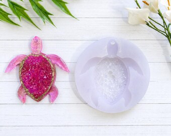 Druzy Sea Turtle Silicone Mold – With Druzy center texture