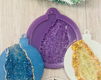 Glittery Geode ornament silicone mold