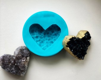 Stampo in silicone a forma di cuore Druzy