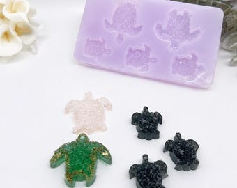 5 Slot Turtle Druzy Silicone Mold | Mini Resin Crafting Tool