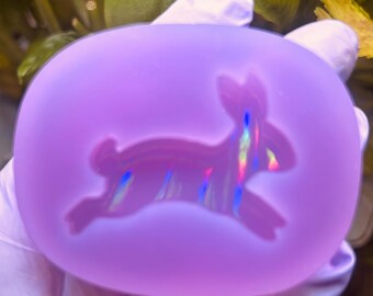 Holographic Bunny Resin Mold | 4cm Rabbit Silicone Craft Mold (Earrings, Charms)