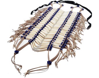 Traditional Large Buffalo Bone Hairpipe Beads Tribal Breastplate