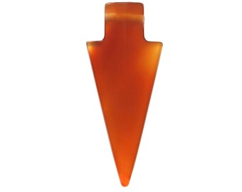 Hand Carved Carnelian Gemstone Arrowhead Pendant