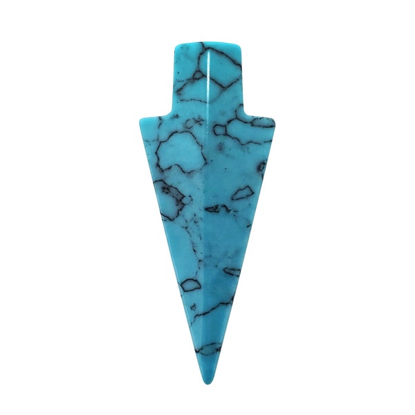 Carved Veined Turquoise Arrowhead Pendant