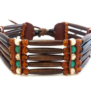 Handmade Traditional 5 Row Buffalo Bone Hairpipe Beads Tribal Choker Necklace