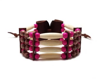 Handmade Traditional 4 Row Carved Buffalo Bone Hairpipe Beads Tribal Bracelet