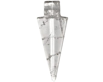 Hand Carved Clear Quartz Arrowhead Pendant