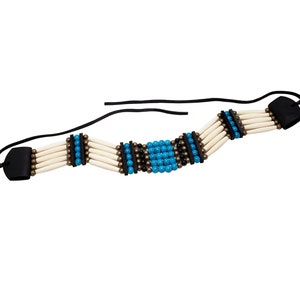 5 Row Buffalo Bone Hairpipe Beads Tribal Choker Necklace