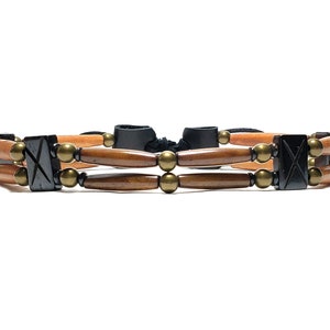 Traditional 2 Row Antiqued Buffalo Bone Hairpipe Beads Tribal Choker Necklace