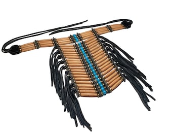 Handmade Traditional Bone Hairpipe Beads Tribal Breastplate Choker Necklace
