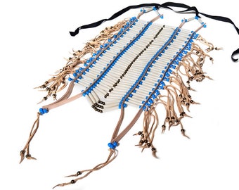 Handmade Large Traditional White Buffalo Bone Hairpipe Beads Tribal Breastplate