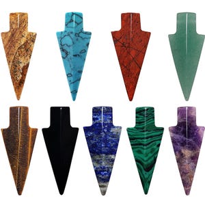 Hand Carved Gemstone Arrowhead Pendant