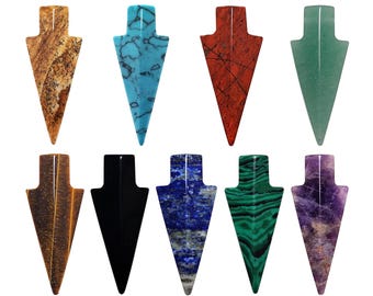 Hand Carved Gemstone Arrowhead Pendant