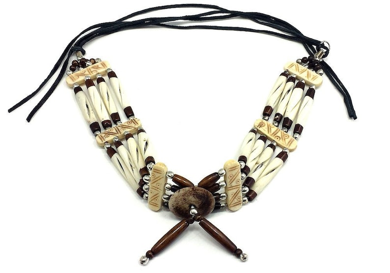 Handmade Traditional Tribal 4 Row Buffalo Bone Hairpipe Beads | Etsy