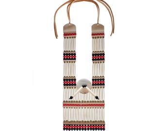 Women's Traditional Buffalo Bone Hairpipe Beads Tribal Breastplate Necklace