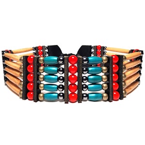Traditional 5 Row Buffalo Bone Hairpipe Beads Tribal Choker Necklace