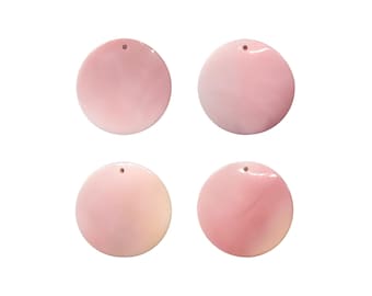 40 mm Round Pink Queen Conch Seashell Pendant