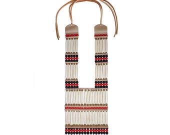 Women's Traditional Buffalo Bone Hairpipe Beads Tribal Breastplate Necklace