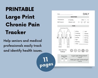 Large Print Senior Chronic Pain Tracker