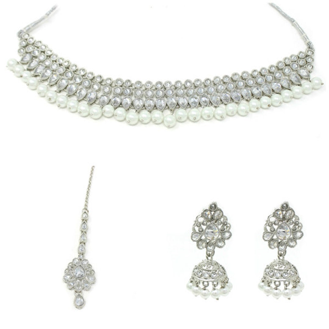 Indian Bridal Jewelry Set Bridal Necklace and Earring Set Etsy