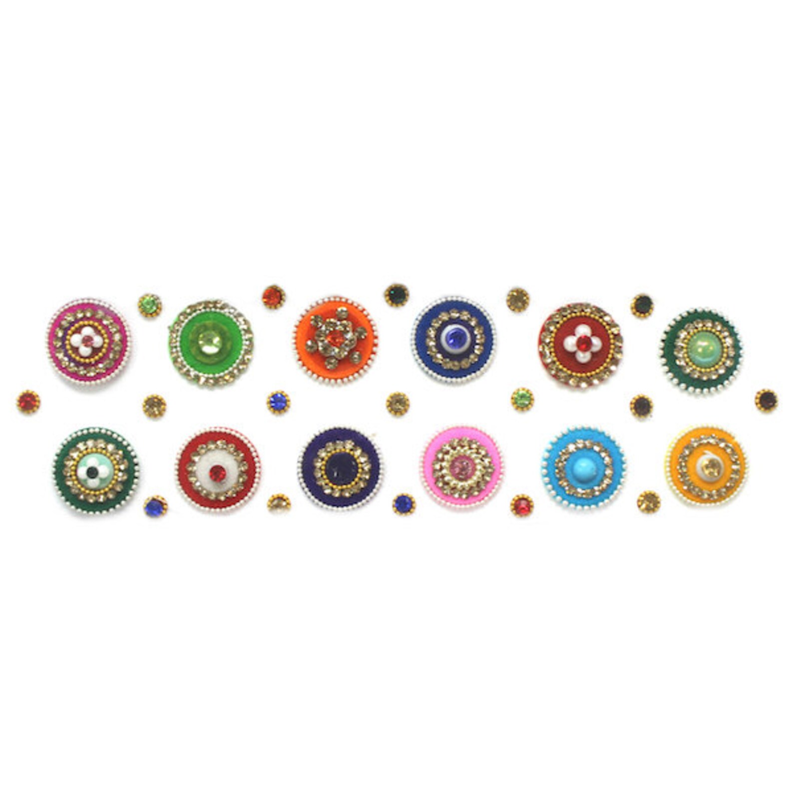 Multicolor bindis Colorful Bindis Bindi Sticker Face Gems Etsy