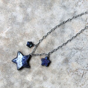 Trio of Blue Stars Necklace