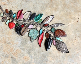 Large Leaf Charm Necklace