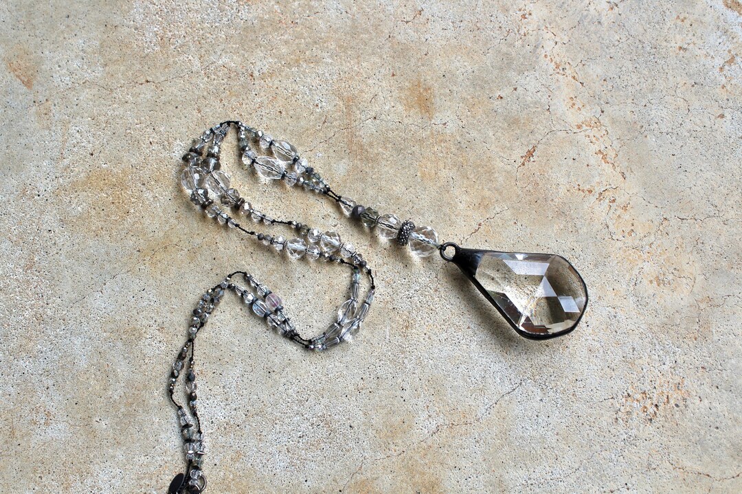 Clear Chandelier Crystal Necklace Etsy