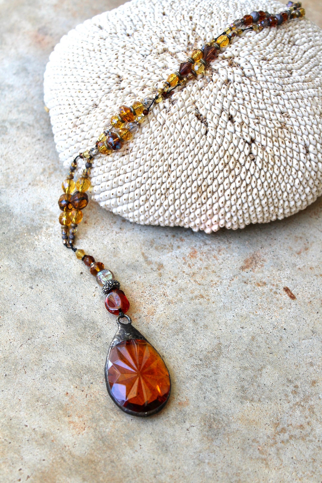 Starburst Vintage Chandelier Crystal Necklace Etsy