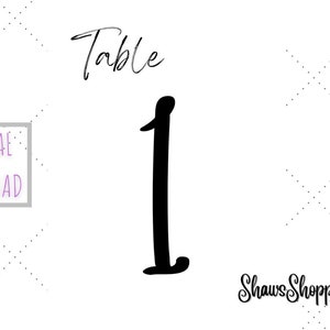 Printable Table Numbers, Wedding Table Numbers, Modern Table Numbers, Elegant Table Numbers
