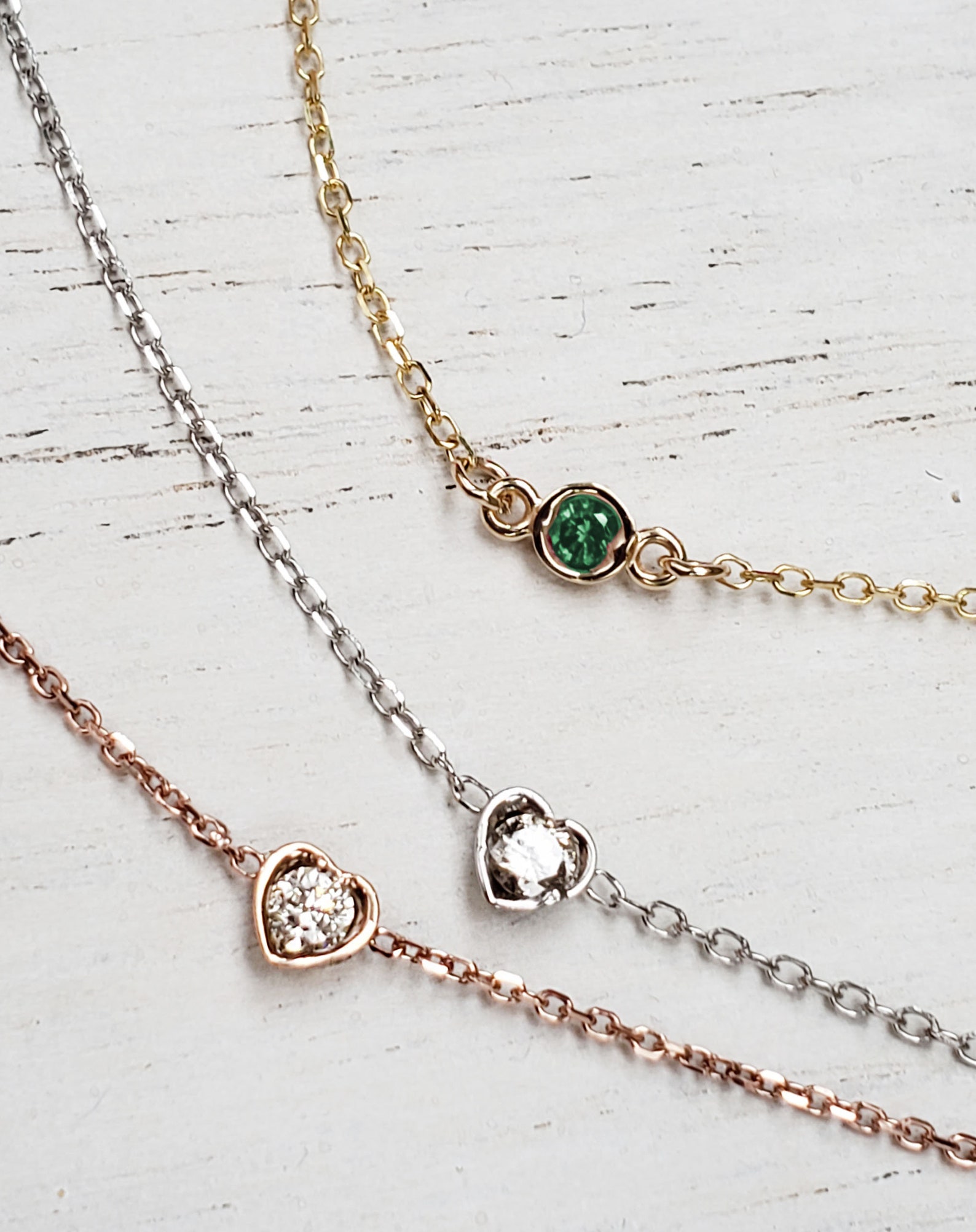 14k Gold Anklet With Birthstone Anklet Gold Anklet White Etsy UK