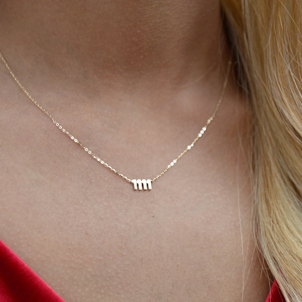 Mother's day Number jewelry, Gold number necklace,14kt number pendant, Women Jewelry, Dainty 14k necklace.