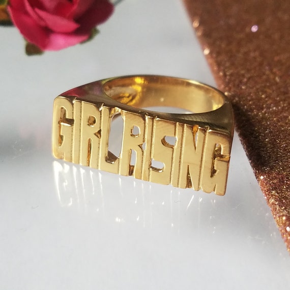 Halo Personalized Stacking Name Ring - The Vintage Pearl