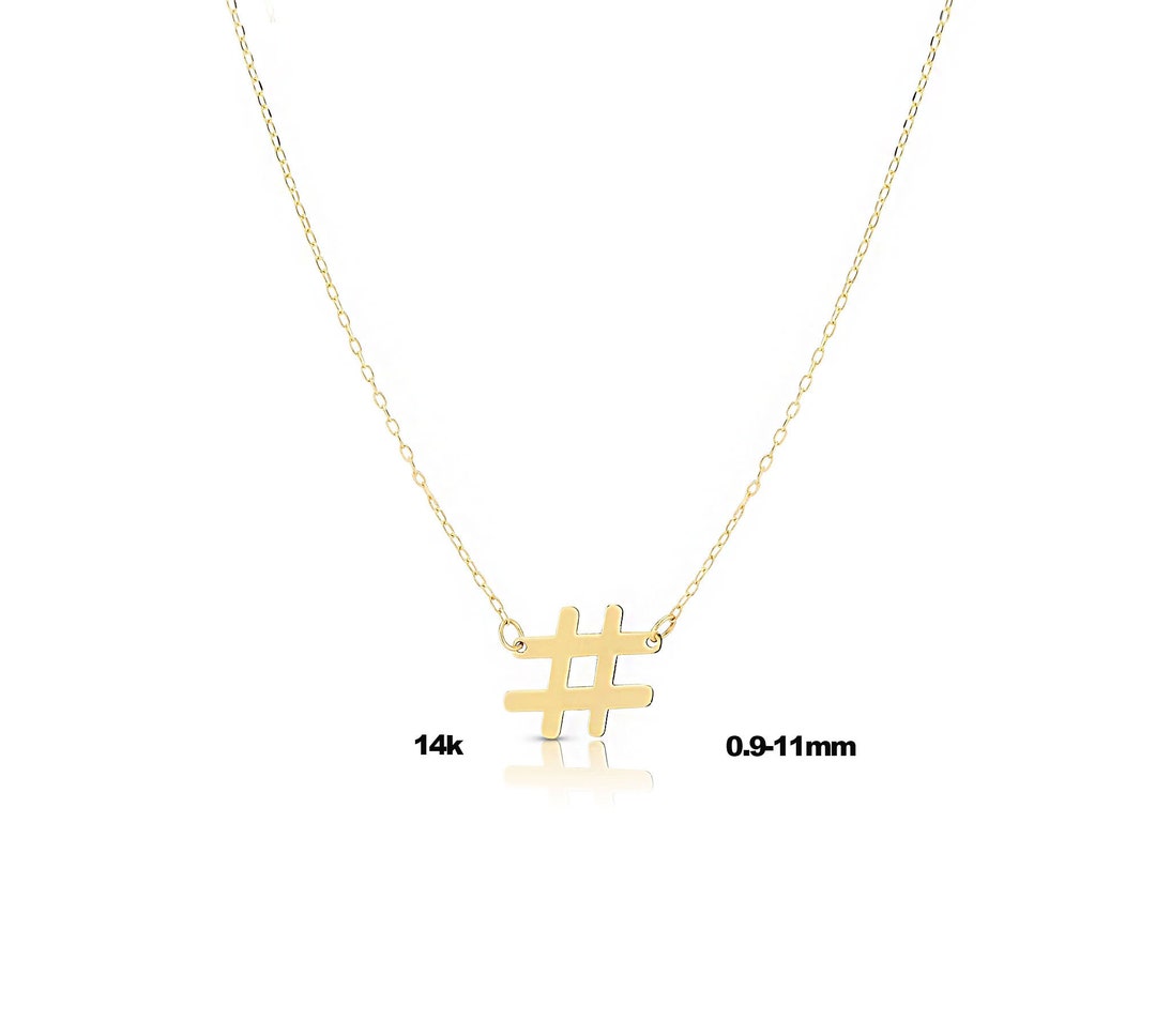 Hashtag Necklace Hashtag Pendant Tag Necklace Tag Me Cool Etsy UK