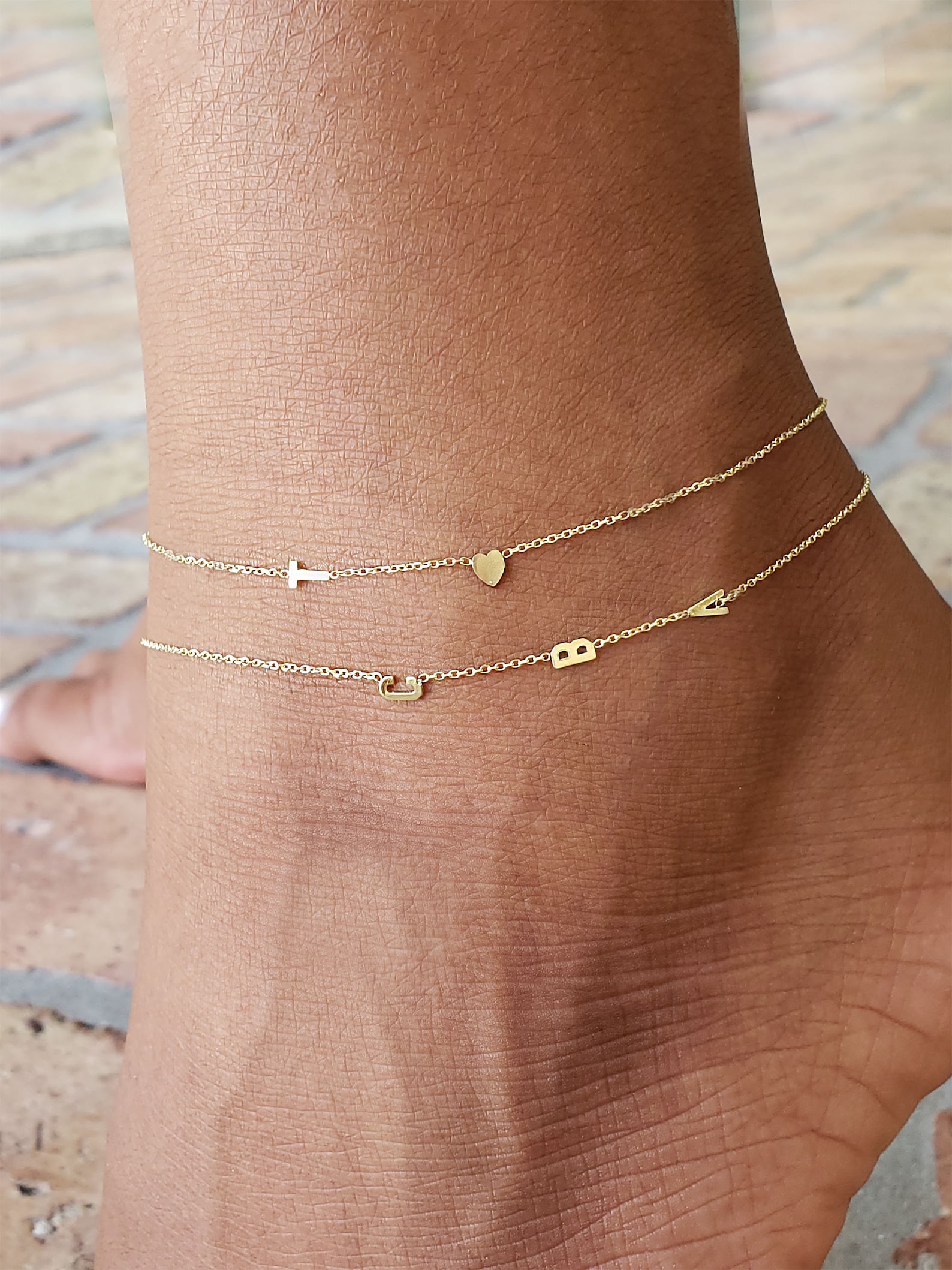 14k Gold Anklet Sideways Style 4.5mm14k Anklet Anklet White Etsy