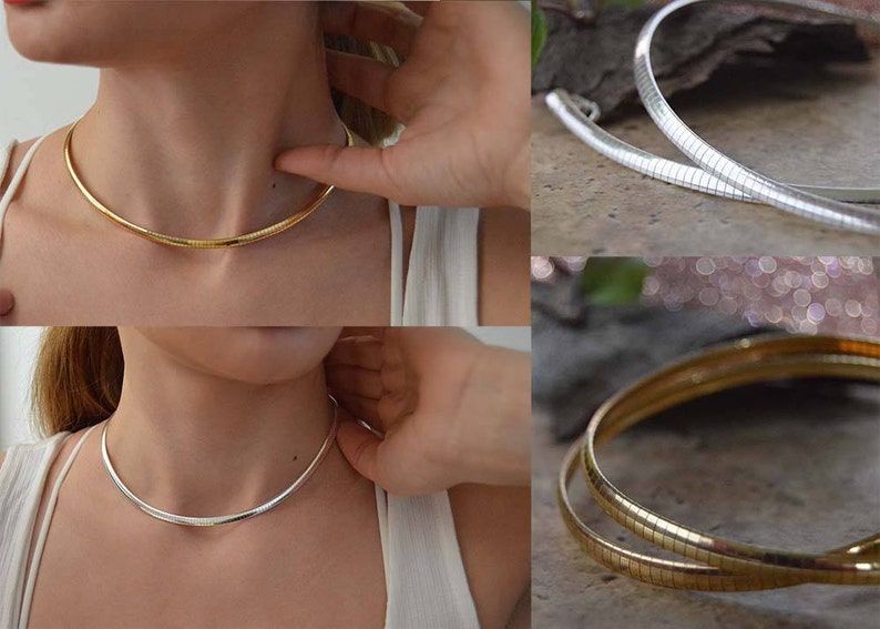 Silver Choker Birthday Gift Omega Style Choker Women's Etsy