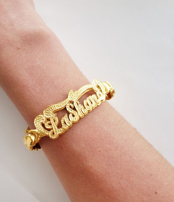 Buy 14k Solid Gold Name Bracelet-İnitial Bracelet-letter Bracelets-personalized  Bracelet-dainty Bracelet-gift for Her,personalized Gift-jx11 Online in  India - Etsy