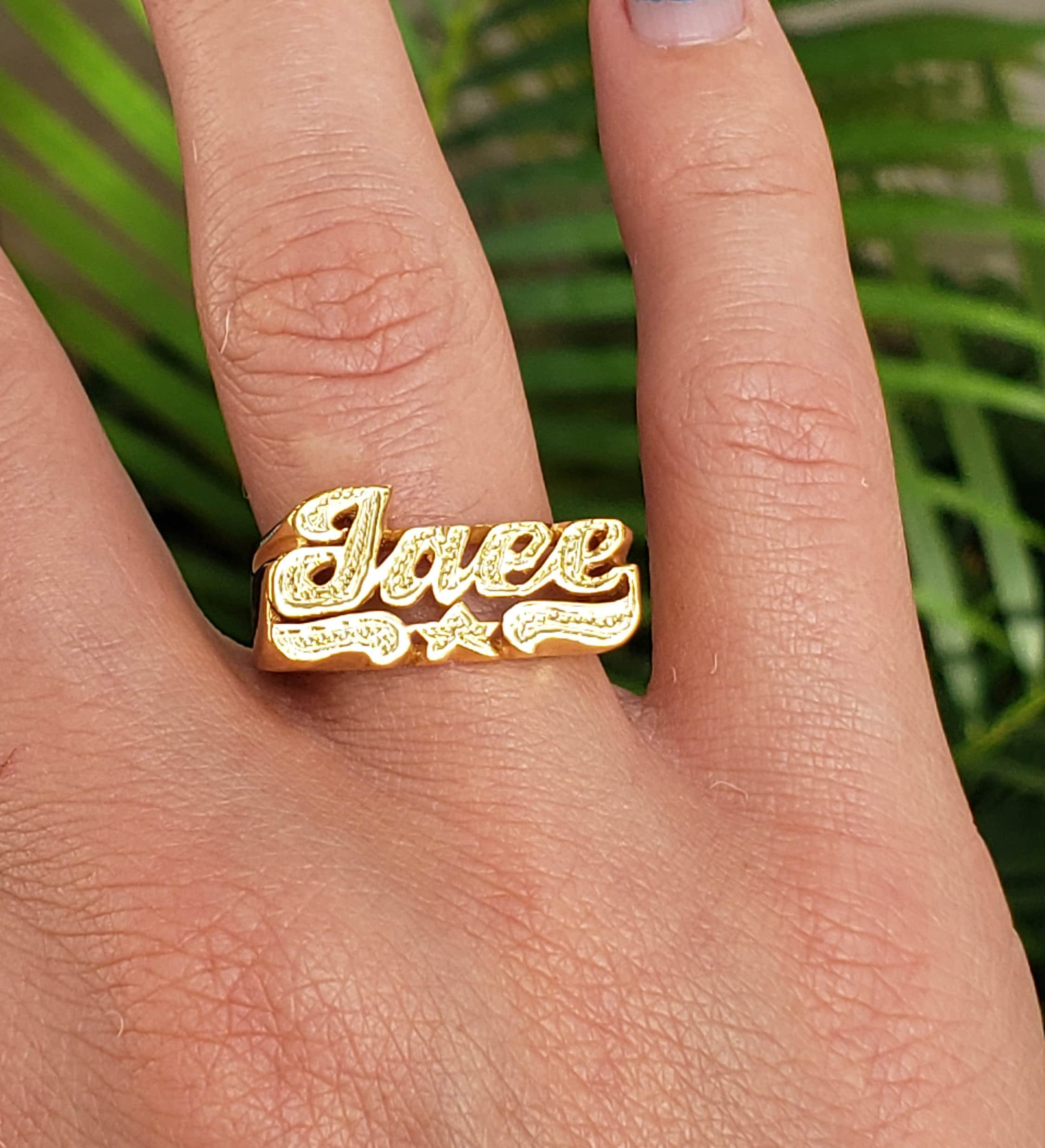 Customized Love Gold Name Rings