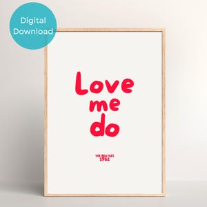 The Beatles Love Me Do Lyrics Print: 1962 Retro Wall Art (Digital Download)