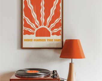 The Beatles 'Here Comes The Sun' Lyrics Print: George Harrison Abbey Road Wall Art Print