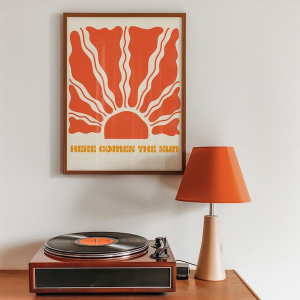 The Beatles 'Here Comes The Sun' Lyrics Print: George Harrison Abbey Road Wall Art Print
