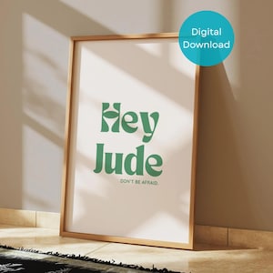 Impresión de la letra de "Hey Jude" de The Beatles: Arte mural de Paul McCartney (descarga digital)