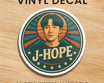BTS Jimin Retro Sunburst Aufkleber, Vinyl Aufkleber, Sticker, K-Pop Fan Geschenk, Laptop Aufkleber, Wasserflasche Aufkleber, Auto Aufkleber, Fenster Aufkleber
