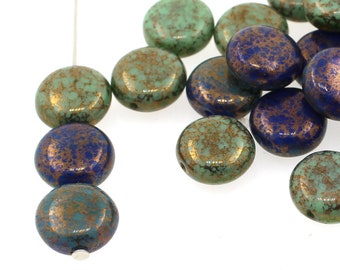 Green patina | Etsy patinated brass and green glass bead