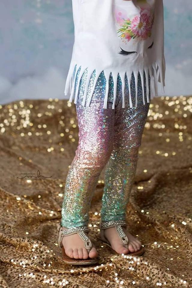 Unicorn Leggings Girl Leggings Toddler Leggings Metallic - Etsy