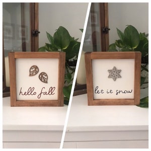 REVERSIBLE - Hello Fall & Let It Snow 7x7