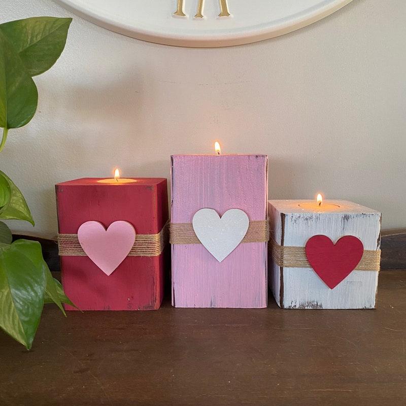 Multi Stone Heart Jeweled 4x4 Candle Holder Vase main image 1