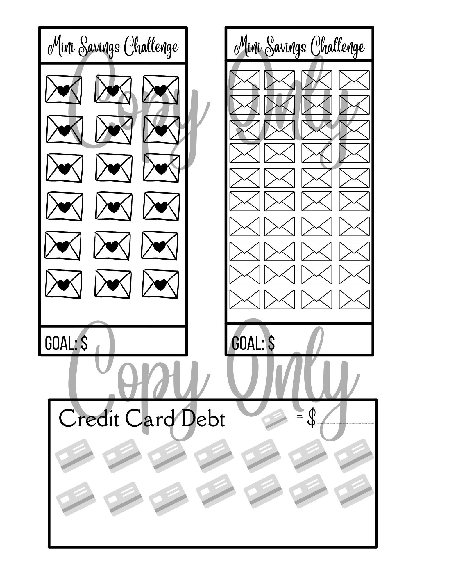 Savings Challenge Envelope Tracker Etsy